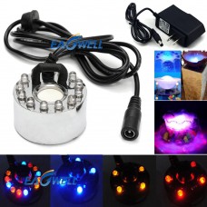RGB 12 LED Ultrasonic Mist Maker Light Fogger Water Fountain Pond +Power Adapter   263259934697